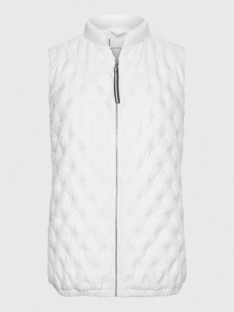 Női Tommy Hilfiger Quilted Down Vest Kabát Fehér | HU 182DFM